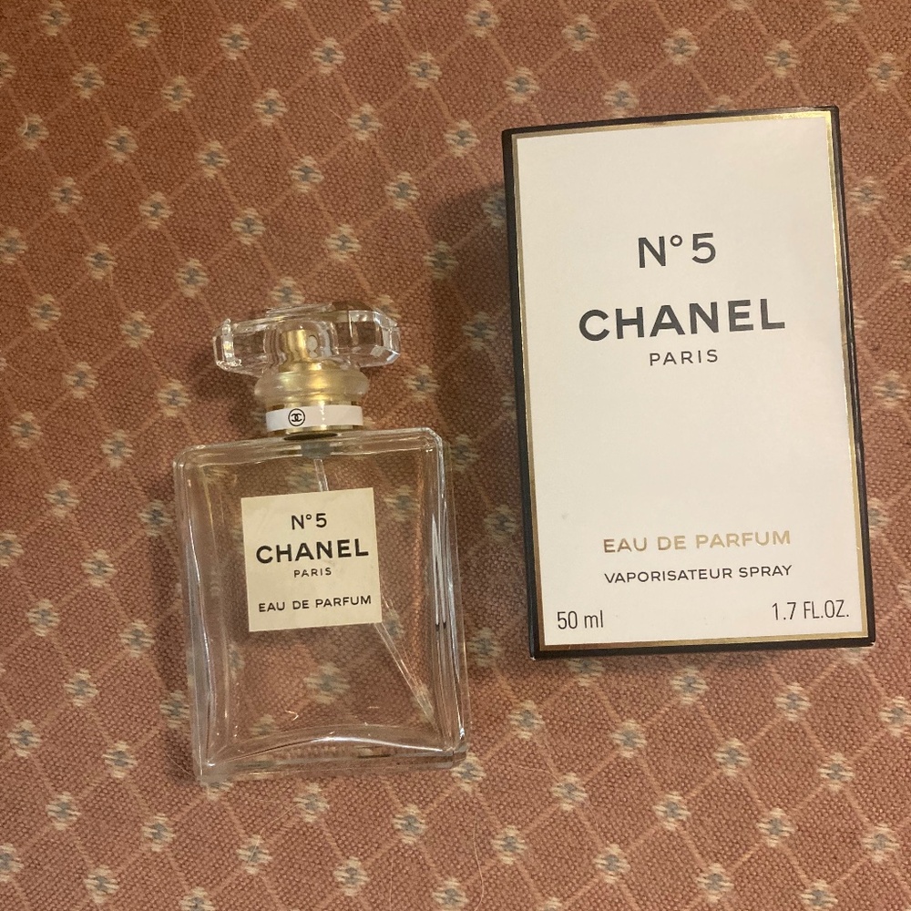 Empty Chanel No 5 Perfume Bottle and Box